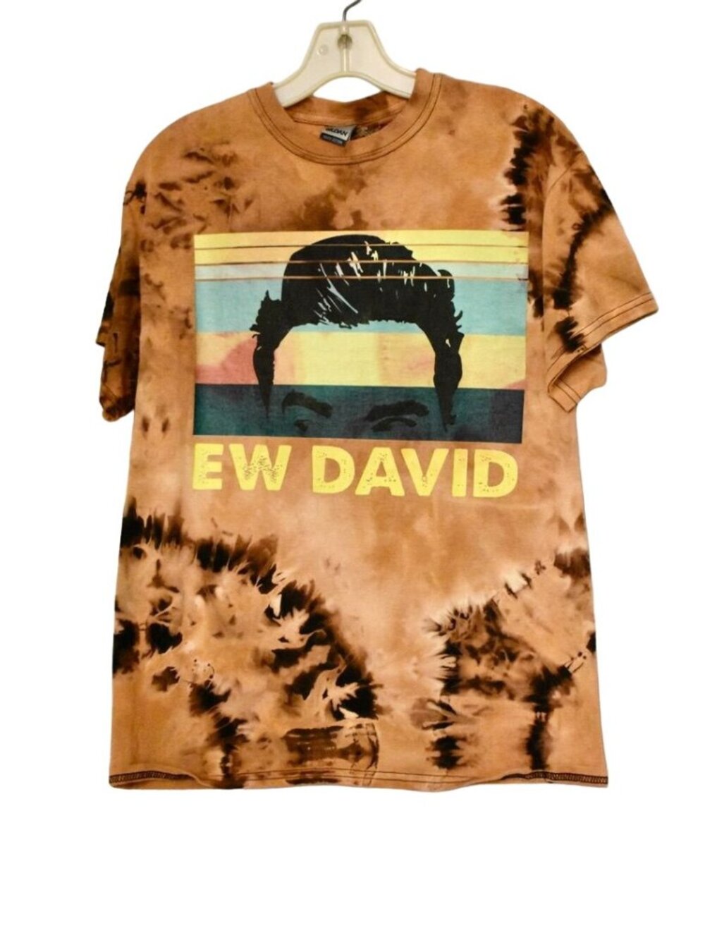 New Unisex Gildan Schitts Creek "Ew David" Custom Bleach Dye T-shirt
